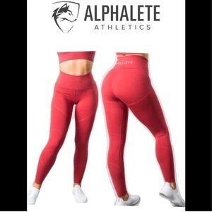 ALPHALETE Revival Leggings Coral Red high waisted Sz XS